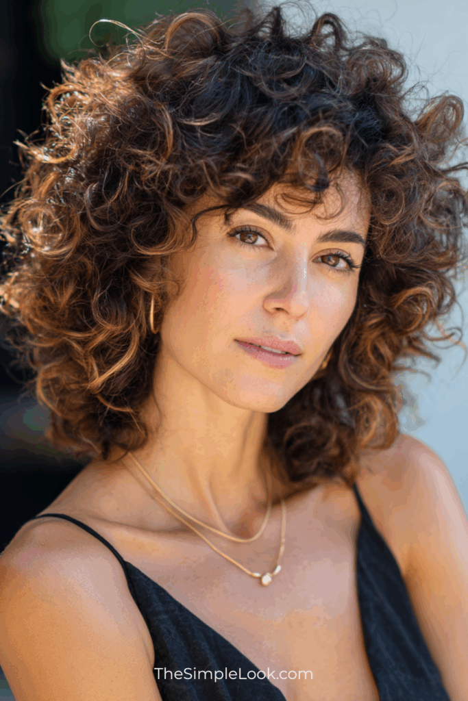 Curly Bob with Rounded Bangs