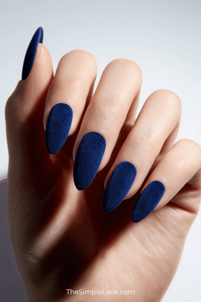 Blueberry Frost Velvet Nails