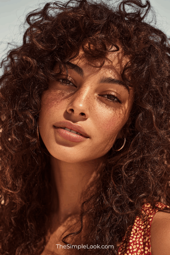 Shoulder-Length Curly Layers