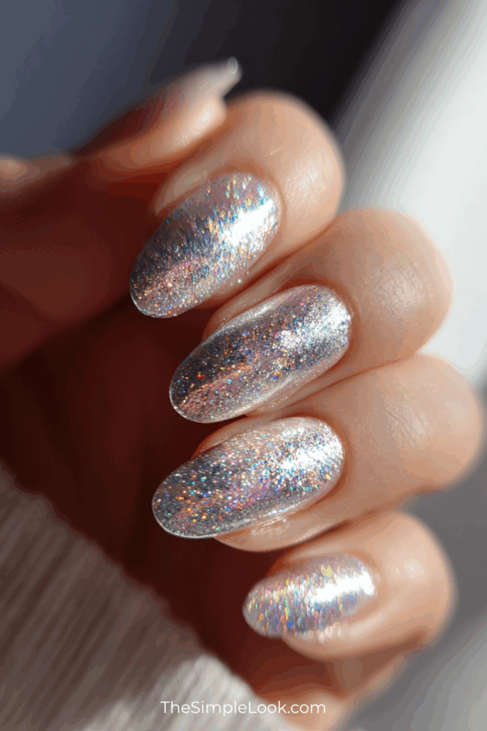 Chrome Meets Glitter: The Liquid Light Combo