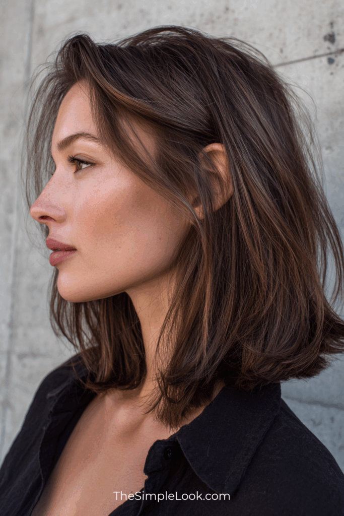 Choppy Lob with Side-Swept Layers