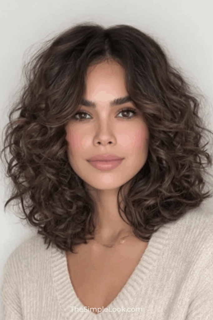 Curly Layers with Side-Parted Frames