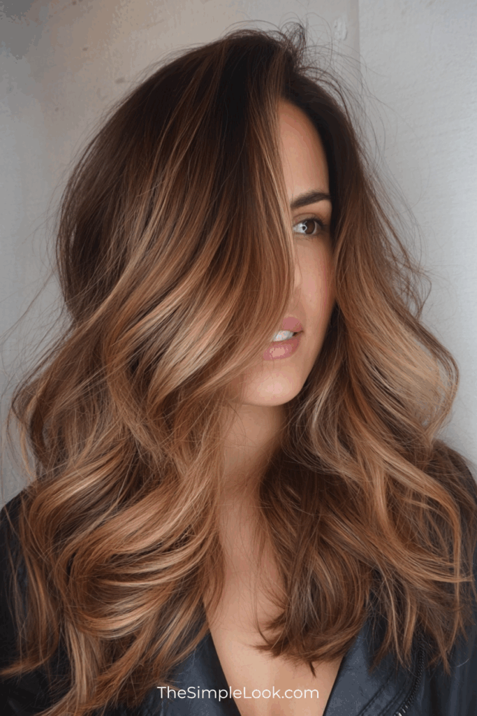 Caramel French Balayage for Dark Brunettes