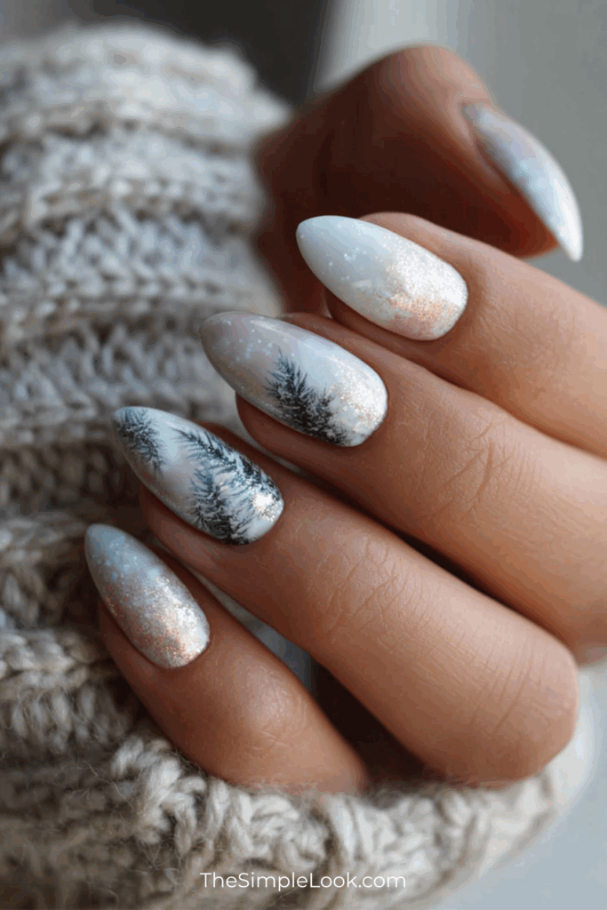 Winter Wonderland Scene Nails