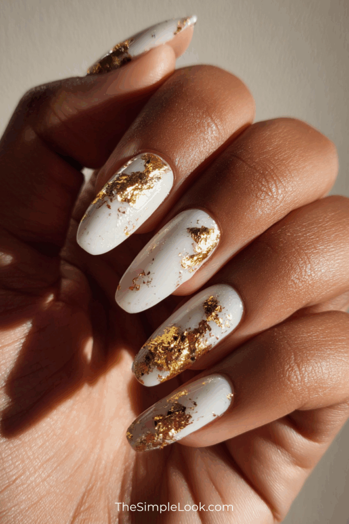 Matte White with Gold Foil