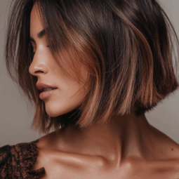 Short Hair Caramel French Balayage