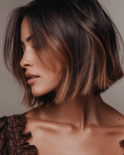 Short Hair Caramel French Balayage