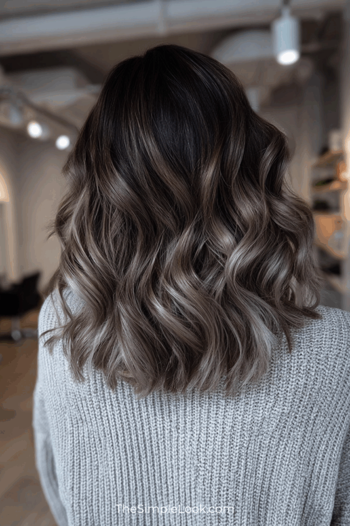 Ash Balayage for Short Brunette Hair