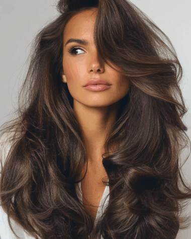 Long Hair Cascading Curls Bouncy Blowout with Layers
