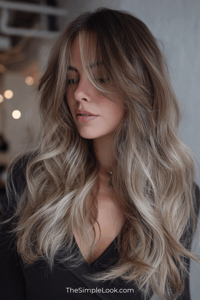 Ash and Milky Blonde French Balayage